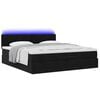 vidaXL Ottoman-Bett mit Matratzen & LEDs Schwarz 200x200 cm Samt
