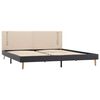 vidaXL Bettgestell mit LED Cremewei&szlig; und Dunkelgrau Stoff 180 x 200 cm