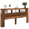 vidaXL LED-Kopfteil Altholz-Optik 200x18,5x103,5 cm Holzwerkstoff