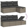 vidaXL 9-tlg. Garten-Sofagarnitur mit Kissen Grau Poly Rattan