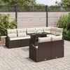 vidaXL Sofa Set mit Kissen 9 pcs Braun und Creme Poly-Rattan