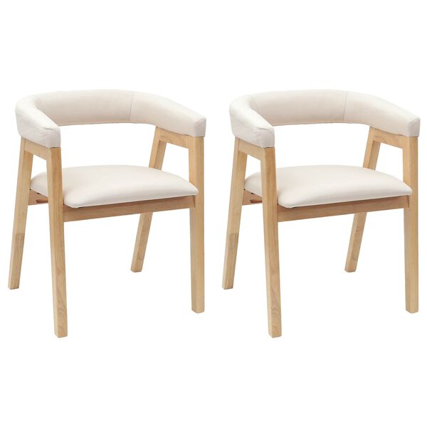 vidaXL Esszimmerst&uuml;hle 2 pcs Natur 54 x 57 x 73 cm Massives Gummiholz