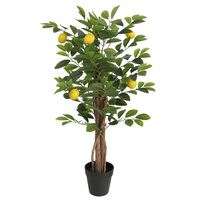 vidaXL Zitronenbaum Künstlich mit 3 Stämmen Grün 85 cm PP