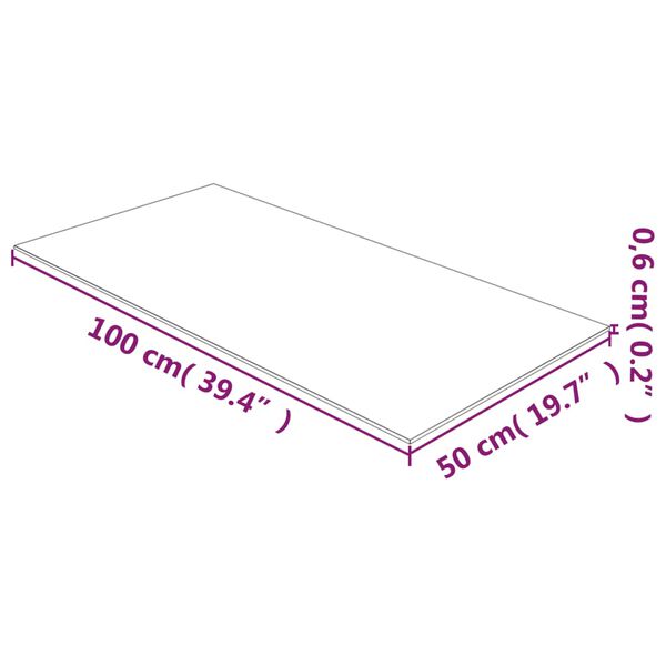 vidaXL Tischplatte Transparent 50x100 cm Hartglas