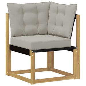 vidaXL Outdoor Ecksofa Massivholz Akazie und Textilene Stoff Wei&szlig;