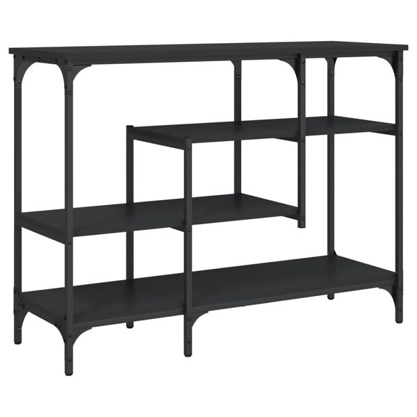 vidaXL Konsolentisch mit Ablagen Schwarz 100x35x75 cm