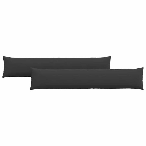 vidaXL Sofakissen 2 St&uuml;ck Schwarz 200 x 40 cm Stoff