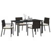 vidaXL Garten Essgruppe 5 pcs Schwarz Pulverbeschichteter Stahl