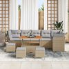 vidaXL Gartensofa-set 10 pcs Beige Poly-Rattan