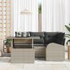 vidaXL Gartensofa-set mit Kissen mit Kissen 5 pcs Hellgrau Poly Rattan