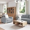 vidaXL | Sofa Set | mit Kissen mit Kissen Grau Stoff