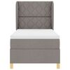 vidaXL Boxspringbett mit Matratze Dunkelgrau 90x190 cm Taupe
