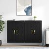 vidaXL Wandmontierter Schrank 2 pcs Schwarz Eichen-Optik Holzwerkstoff