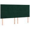 vidaXL Boxspringbett mit Matratze & LED Dunkelgr&uuml;n 180x200 cm Samt