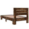 vidaXL Bettgestell R&auml;uchereiche 75x190 cm Holzwerkstoff und Metall