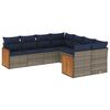 vidaXL 8-teiliges Gartensofa-Set mit Kissen, grau, Polyrattan