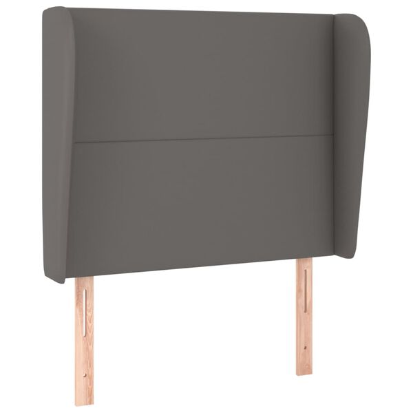 vidaXL Kopfteil mit Ohren Grau 93x23x118/128 cm Kunstleder