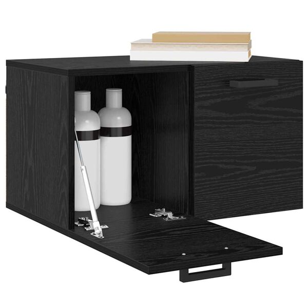 vidaXL Wandschrank Wandmontiert Schwarz Eichen-Optik 60 x 36,5 x 35 cm