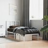 vidaXL Metallbett ohne Matratze mit Kopfteil Wei&szlig; 75x190 cm