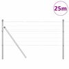 vidaXL Zaun mit Pfosten Silber 0,8 x 25 m Stahl und PVC