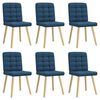 vidaXL Esszimmerst&uuml;hle 6 Stk. Blau Stoff