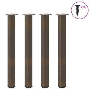 vidaXL Bartischbeine 4 Stk. Naturstahl 100-102 cm Stahl