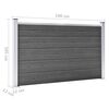 vidaXL Zaunelement Set WPC 872x105 cm Schwarz