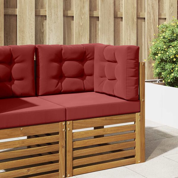 vidaXL Sofakissen f&uuml;r drau&szlig;en 3 pcs Weinrot Polyester