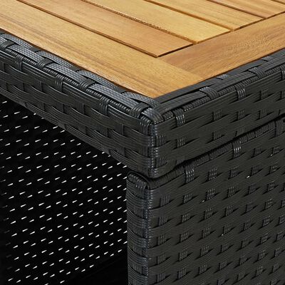 vidaXL 5-tlg. Gartenbar-Set mit Kissen Poly Rattan Schwarz