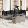 vidaXL Gartensofa-set mit Kissen 9 pcs Hellgrau Poly-Rattan