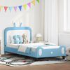 vidaXL Kinderbettgestell mit Kopfteil mit Kopfteil Blau 90 x 200 cm PU