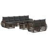 vidaXL Gartensofa-set 10 stk. Grau und Dunkelgrau Poly-Rattan