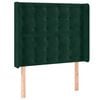 vidaXL Kopfteil mit Ohren Dunkelgr&uuml;n 93x16x118/128 cm Samt