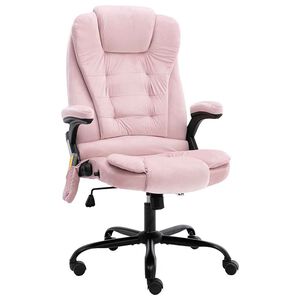 vidaXL Massage-B&uuml;rostuhl Rosa Samt
