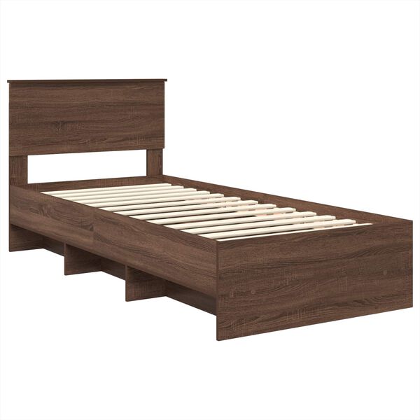 vidaXL Bettrahmen Braun Eichen-Optik 80 x 200 cm Holzwerkstoff