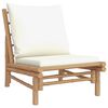 vidaXL 5-tlg. Garten-Lounge-Set mit Cremewei&szlig;en Kissen Bambus