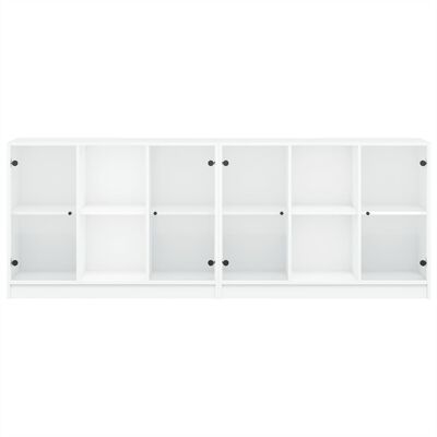 vidaXL Bücherschrank mit Türen Weiß 204x37x75 cm Holzwerkstoff