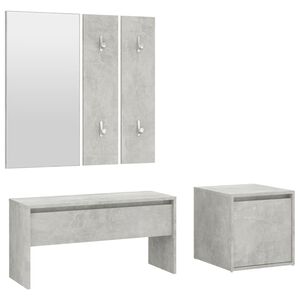 vidaXL Garderoben-Set Betongrau Holzwerkstoff