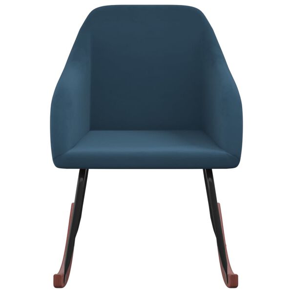 vidaXL Schaukelstuhl Blau Samt