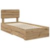 vidaXL Bettrahmen Artisan-Eiche 100 x 200 cm Holzwerkstoff