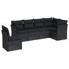 vidaXL 6-tlg. Garten-Sofagarnitur mit Kissen Schwarz Poly Rattan