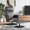 vidaXL Relaxsessel mit Fu&szlig;hocker Grau Kunstleder