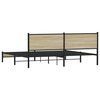 vidaXL Metallbett ohne Matratze Sonoma-Eiche 193x203 cm