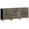 vidaXL 3-tlg. Sideboards Hellgrau 60x33,5x75 cm Massivholz Mango