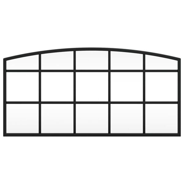 vidaXL Wandspiegel Schwarz 60x30 cm Gewölbt Eisen