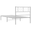 vidaXL Metallbett ohne Matratze mit Kopfteil Wei&szlig; 75x190 cm