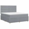 vidaXL Boxspringbett mit Matratze Hellgrau 160 x 200 cm Stoff
