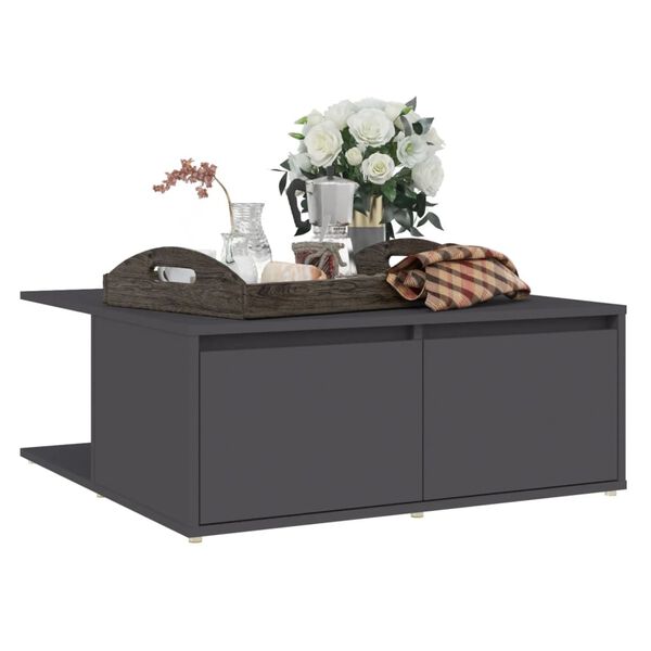 vidaXL Couchtisch Grau 80x80x31 cm Holzwerkstoff
