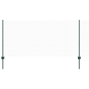 vidaXL Sechseckzaun mit Pfosten 10 x 1 m PVC-beschichteter Stahl Gr&uuml;n