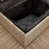 vidaXL Gartensofa in L-Form mit Tisch und Kissen Beige Poly Rattan